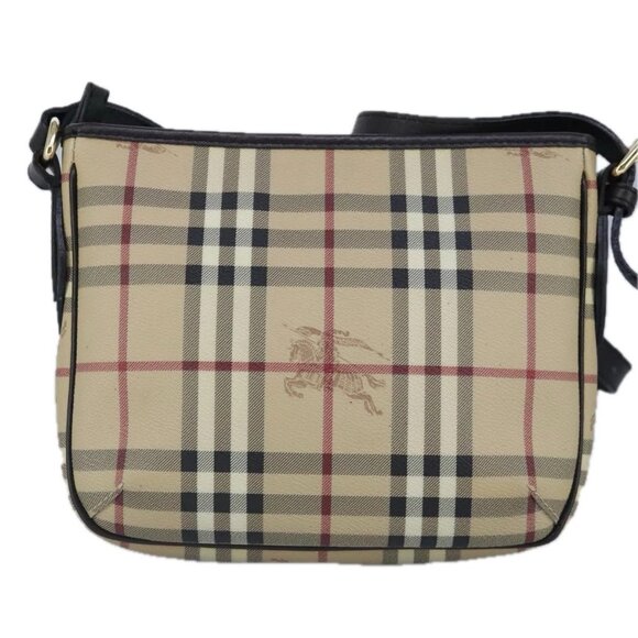 BURBERRY Nova Check Shoulder Bag PVC Beige Gold - Picture 2 of 16